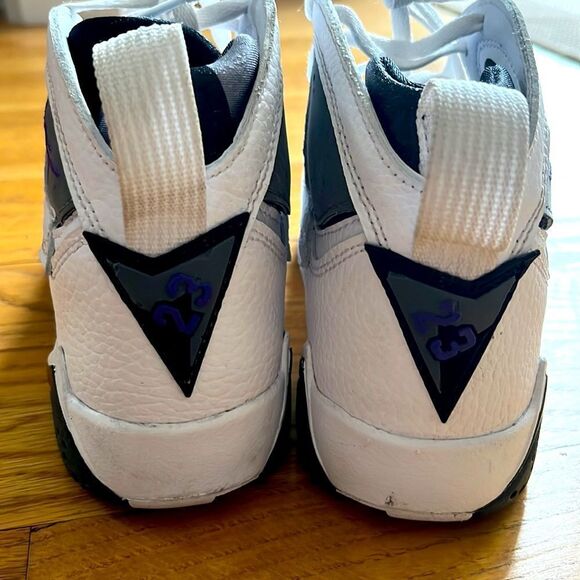Air Jordan 7 “Flint” HighTop Sneaker Gray White Unisex 3.5 years 2021 EUC - Picture 6 of 13